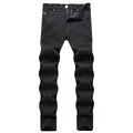 Klassische Slim Fit Herren Jeans in Schwarz aus Stretch-Denim mit Five-Pocket-Design - EU 38 / Schwarz