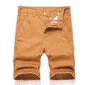 Pantalones cortos casuales para hombre en sarga marrón con dobladillo deshilachado - EU 28 / Naranja Oscuro