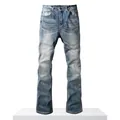 Herren Schlagjeans in Hellblau mit Vintage-Waschung und Cat-Whiskers-Effekt - S / Hellblau