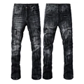 Dettaglio dei jeans cargo vintage grigio antracite lavati con grandi tasche laterali a patta - EU 28 / grigio scuro