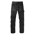 Vintage gewassen zwarte herenjeans met zilveren strass steentjes sterpatronen - EU 38 / Zwart
