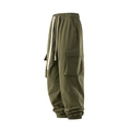 Army green cargo pants for men with drawstring elastic waist and multi-pocket jogger style - M / Army Green
