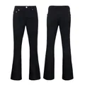 Slim fit black flare jeans for men with whiskering and mid-rise elastic denim fabric - 63620 / EU 28
