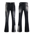 Slim fit flared jeans in smoke grey denim with vintage distressed and ripped details - 63613 / EU 38