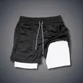 Men's double-layer ice silk quick-dry mesh athletic shorts with inner lining and drawstrings - S / Custom Style