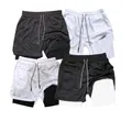 Men's 2-in-1 quick-dry mesh athletic shorts with inner liner and adjustable drawstring waist - S / Any Customization