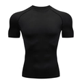 Men's black compression shirt with high elasticity for fitness and workout performance - S / T-Shirts / Black
