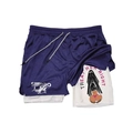 Men's 2-in-1 quick-dry mesh shorts with compression liner and graphic 3D digital prints - XS / Dark Blue Quick Dry Style (111DKLYH245216)