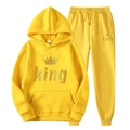 Tuta con cappuccio giallo acceso e logo king con corona dorata taglia M - Taglia S / Giallo