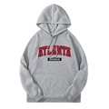 Hellgrauer Herren-Kapuzenpullover mit Atlanta Georgia Aufdruck und Kängurutasche - S / Grauer Atlanta Stil (htu46578)