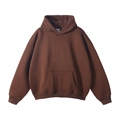 Sweat à capuche marron foncé Faith Over Fear avec poche kangourou et épaules tombantes - Café