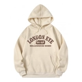 Creamy white oversized hoodie with London landmark prints and front kangaroo pocket - S / Tops / Apricot 3 London Style (htu46578)