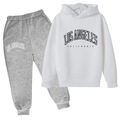 Survêtement enfant avec sweat à capuche blanc Los Angeles et pantalon de jogging gris - 100cm / Haut Blanc Pantalon Gris