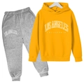 Ensemble sweat à capuche Los Angeles jaune et pantalon gris pour garçons - 100cm / Jaune avec pantalon gris