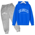 Ensemble sweat à capuche bleu roi et pantalon gris avec imprimé Los Angeles - 100cm / Bleu avec pantalon gris