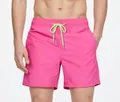 Herren-Badeshorts in Rosarot mit neongrüner Kordel, schnelltrocknend für den Strand - S / Rosarot (Dreiecksfutter)