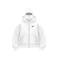 Sweat à capuche zippé blanc avec double capuche intégrée et logo swoosh noir - S / Style imprimé