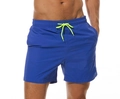 Herren Badehose in Königsblau mit neongelbem Kordelzug und schnelltrocknendem Stoff - Königsblau (dreieckiges Futter) / M