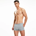 Detail of men's gray casual shorts featuring an elastic waistband and side pockets - M / Gray