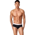 Herren Modal Boxer-Shorts in Schwarz mit kontrastierendem rosa elastischem Bund - M / Schwarz
