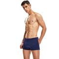 Men's navy knit lounge shorts with slim fit design and pink waistband detail - M / Dark Blue