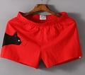 Boxer homme grande taille rouge avec imprimé chat noir et taille élastique confortable - 2XL / Rouge