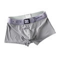Bóxer gris para hombre con cinturilla elástica violeta y estampado creativo Crazy Time - M / Gris