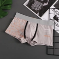 Bóxer para hombre en gris púrpura con estampado de fórmula química naranja - M / Gris