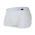 Boxer tricoté pour homme en tissu mesh blanc respirant avec une taille élastique - S / Blanc