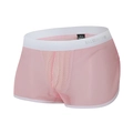 Boxer en maille rose respirante pour hommes avec large taille élastique blanche - S / Rose