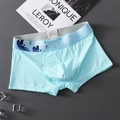 Bóxer de hombre azul claro de cintura baja con estampado de olas y tela transpirable - M / Azul claro