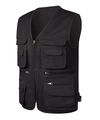 Men's outdoor utility fishing vest with multiple pockets and adjustable buckles in black - M / Black