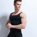 Detailed side view of seamless black compression vest highlighting muscle contours and fit - M / Black