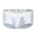 Weiße Herren-Pants aus seidigem Nylon-Spandex mit elastischem Bund für junge Männer - S / Weiß