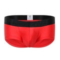 Herren Low-Rise Boxershorts in Rot mit schwarzem elastischem KANGSPACE-Bund - S / Rot