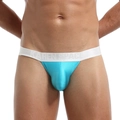 Slips en soie glacée pour hommes bleu lac avec une large ceinture élastique et respirante - S / Bleu Ciel