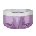Lila Herren-Strickboxershorts mit niedrigem Bund, glatter Textur und Marken-Bund - S / Lila