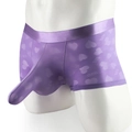 Boxer da uomo viola chiaro in rete con motivo a cuore 520 e tasca anteriore lunga - M / Viola Chiaro