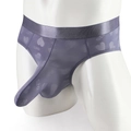 Slip da uomo sexy grigio-viola con custodia lunga e motivo a cuore jacquard - M / Grigio