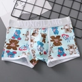 Hellblaue Herren-Boxershorts mit Bären-Print und grauem elastischem Bund für junge Männer - M / Hellgrüner Bär