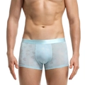 Boxer homme en mesh bleu clair avec motifs coeurs et 520 et ceinture élastique brillante - M / Bleu clair