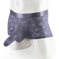 Men's purple heart print thin boxer shorts with elastic silver waistband - M / Gray