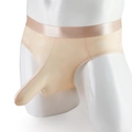 Perizoma da uomo color carne con motivo jacquard a cuore e fascia in raso - M / Nudo