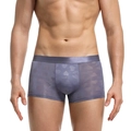 Men's heart and 520 jacquard boxer briefs in a silky grey-purple lightweight fabric - M / Gray