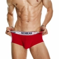 Rote Herren Boxershorts mit gestreiftem Gummibund der Marke Seobean für Männer - M / Rot