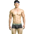 Boxer gris pour hommes à taille basse avec ceinture élastique rayée pour fitness - M / Gris Chiné Foncé