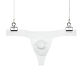 White breathable low-rise thong for men with ergonomic bulge pouch design - S / White