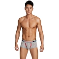 Boxer homme sexy taille basse avec motif flocon de neige et taille élastique rayée - M / Gris clair