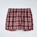 Dettaglio del motivo a quadri blu e rossi sui boxer da uomo in cotone con elastico - M / Quadri Rosso e Blu