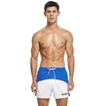 Men's athletic color-block running shorts in navy blue and white with adjustable drawstring - M / Royal Blue And White